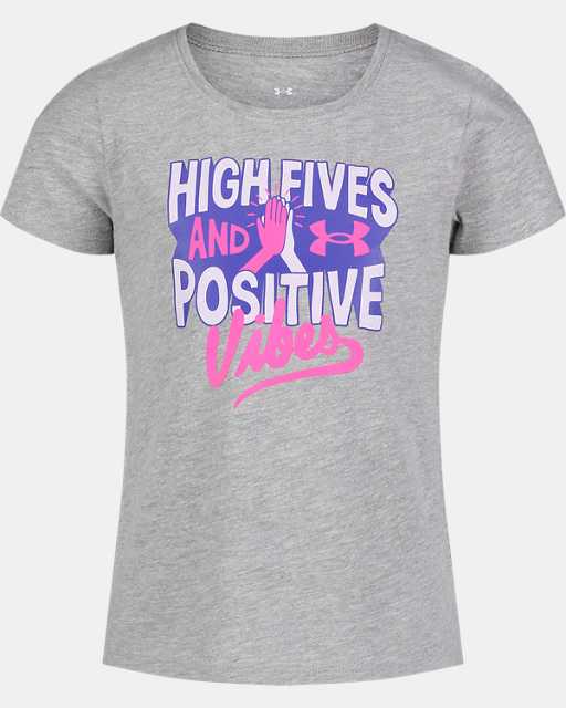 Little Girls' UA High 5s & Positive Vibes Short Sleeve T-Shirt